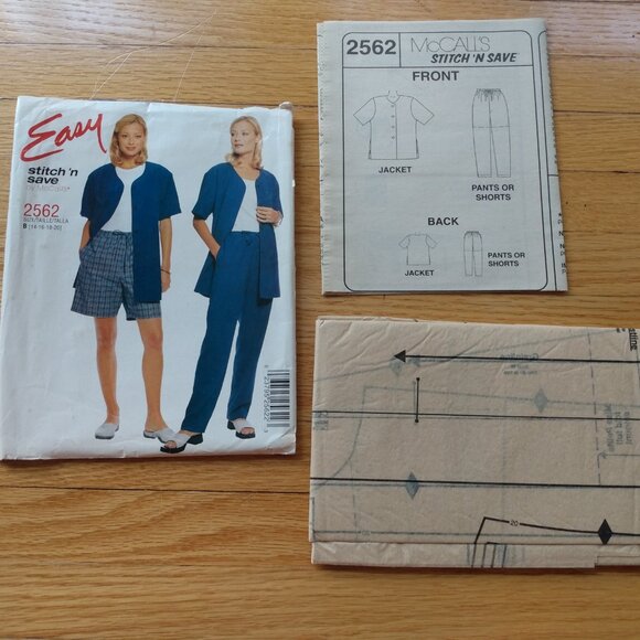 Vintage Plus Size 14-20 Sewing Pattern Shirt/Jacket Shorts Pants UNCUT 2562 - Picture 7 of 10